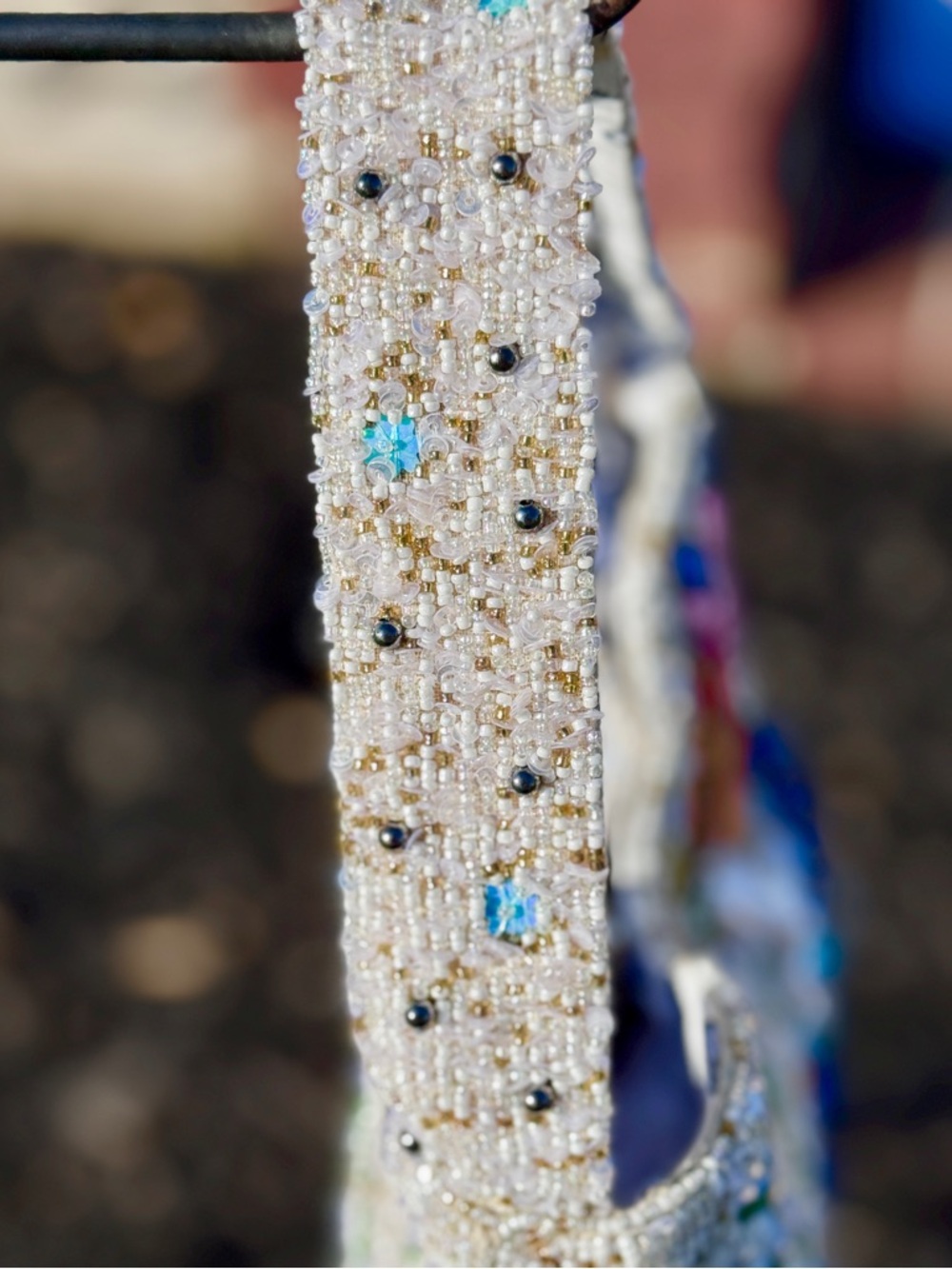 Beaded Hummingbird Statement Bag – Floral Artisan Shoulder Purse NWT - Picture 4 of 11